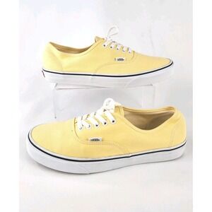 Vans Authentic Low-Top Canvas Sneakers Shoes Bright Canary Yellow Men's Size 11